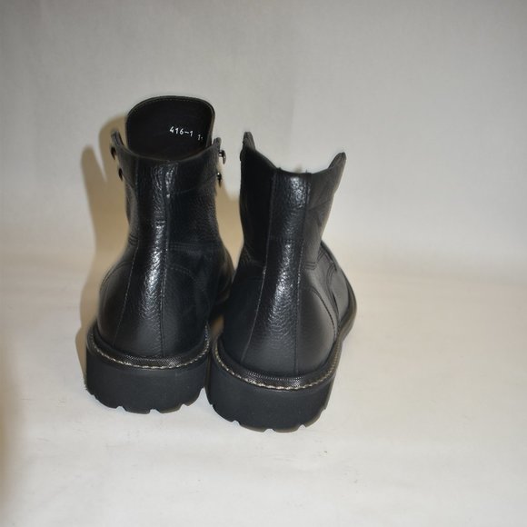 To Boot New York Carlton Apron Toe Leather Boots Black Size 11 - Picture 7 of 11